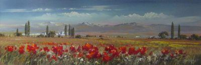 Tuscan Landscape III - Original - Framed Tuscan Landscape III - Original - Framed
