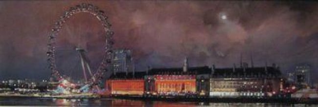 London Eye By Night - Original - Framed London Eye By Night - Original - Framed