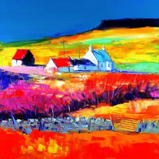 Autumn Evening Bunessan Mull - Mounted Autumn Evening Bunessan Mull - Mounted