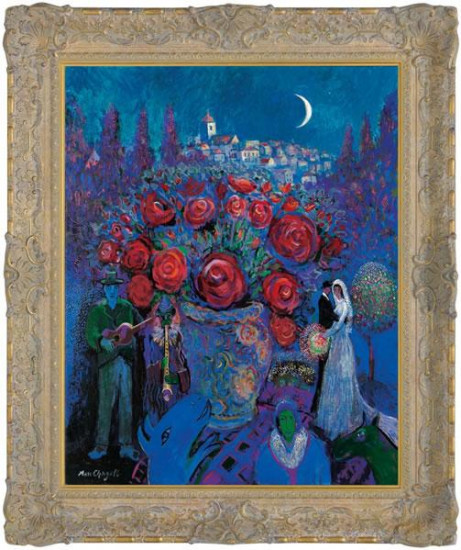 Wedding Flowers In The Style Of Marc Chagall - Framed Wedding Flowers In The Style Of Marc Chagall - Framed