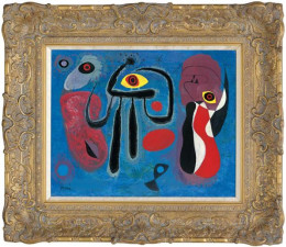 Children Frightened By A Spider In The Style Of Miro - Framed