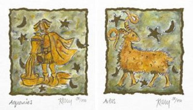 Horoscope Diptych - Mounted Horoscope Diptych - Mounted