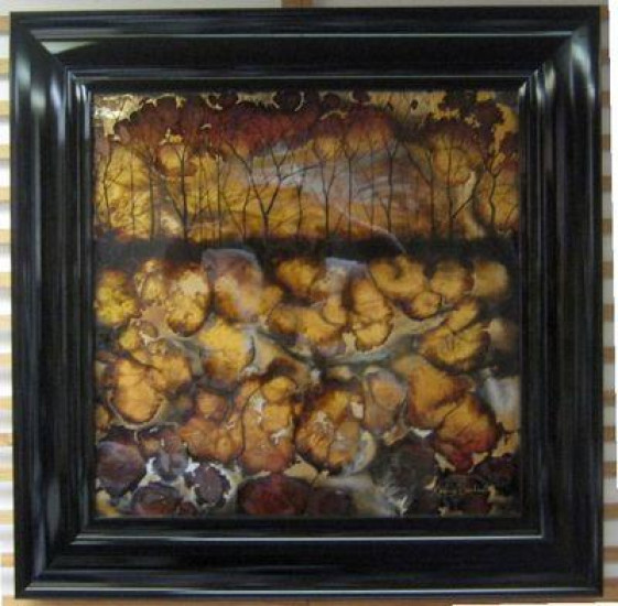 Brown Abstract Tree II - Square - Original - Framed Brown Abstract Tree II - Square - Original - Framed