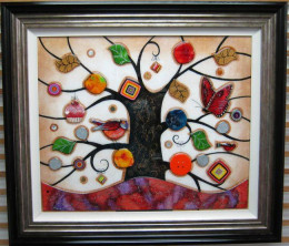 Tree Of Tranquility, Square (Purple Base) - Original - Framed