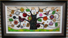 Tree Of Tranquility, Landscape (Green Base) - Original - Framed