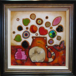 What's New Pussycat (Pink) - Original - Framed