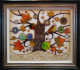 Tree Of Tranquility, Square II (Cream Base) - Original - Framed