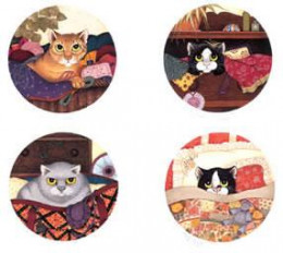 Lazy Cats (Set of 4) - Mounted