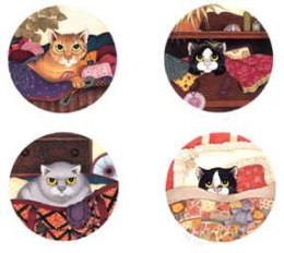 Lazy Cats (Set of 4) - Mounted