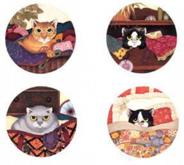 Lazy Cats (Set of 4) - Mounted