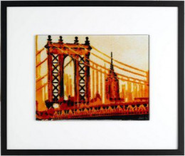 Manhattan Bridge - Orange - Framed