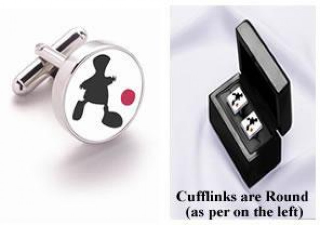 Game Of Life - Pair Round Silver (Boxed) - Cufflinks
