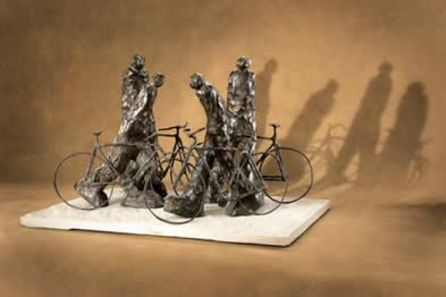 Men With Bikes - Bronze Men With Bikes - Bronze