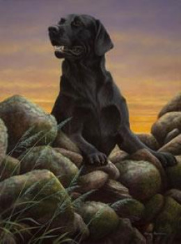 Game Boy - Black Labrador - Print