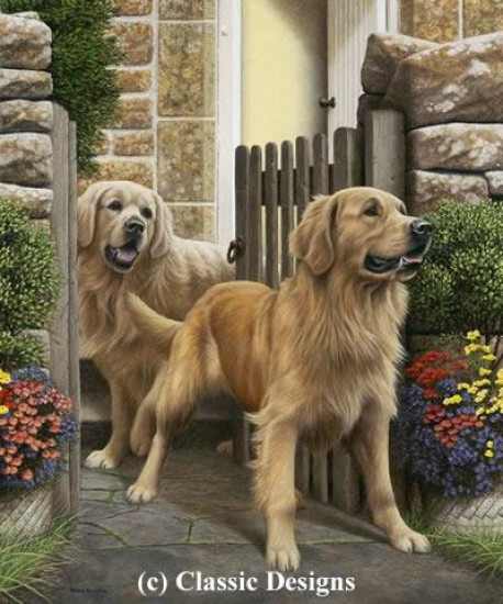 Reception Committee - Golden Retrievers