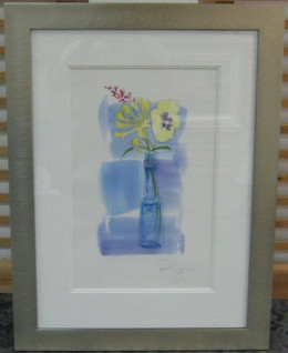 Blue Vase I - Original - Framed