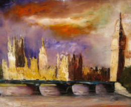 Westminster Sunset - Framed
