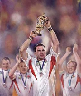 Destiny - Rugby - Signed by Martin Johnson CBE - Mounted
