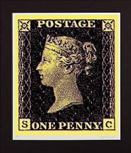 Penny Black - Yellow - Mounted