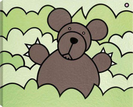 Bear In Bush - Box Canvas