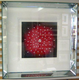 Starburst Red - Original - Mirrored Framed