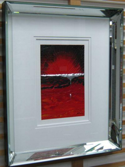 Red Sunrise - Original - Mirrored Framed Red Sunrise - Original - Mirrored Framed