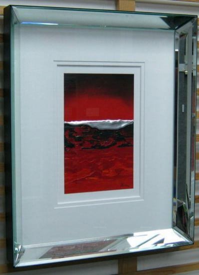 Red Seascape - Original - Mirrored Framed Red Seascape - Original - Mirrored Framed