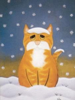 The Weather Four Cats - Snow - Print
