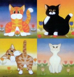 Kitty Characters - Set Of 4 - Print
