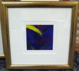 Blue Abstract II - Original - Gold Framed