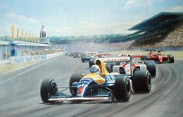 Off To Victory - Nigel Mansell - Mounted