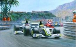 1-2 Monaco Grand Prix 2009 (Jenson Button & Rubens Barrichello) - Mounted