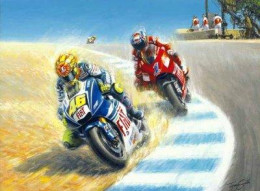 Coming Through (Valentino Rossi taking Casey Stoner) - Mounted