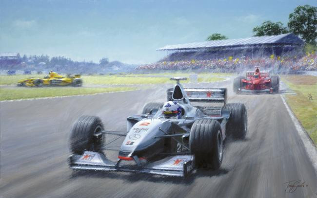 An Englishman, An Irishman & A Scotsman (Coulthard, Irvine & Hill) - Mounted An Englishman, An Irishman & A Scotsman (Coulthard, Irvine & Hill) - Mounted