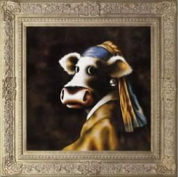 The Cow With The Pearl Earring - Ornate Framed