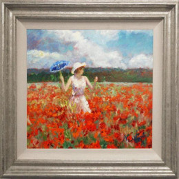 Monet's Poppies - Silver Framed