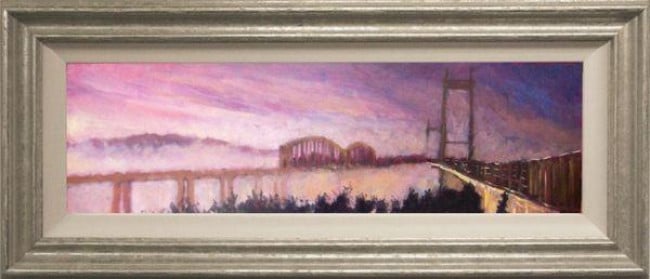 Tamar Bridge In The Mist - Framed Tamar Bridge In The Mist - Framed