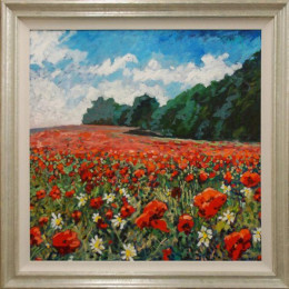 The Corner Of The Poppyfield - Framed